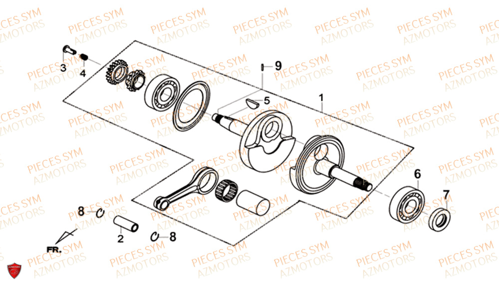 Vilebrequin SYM Pièces CRUISYM 125I ABS EURO 4 - LV12W1-EU (2018-2019)