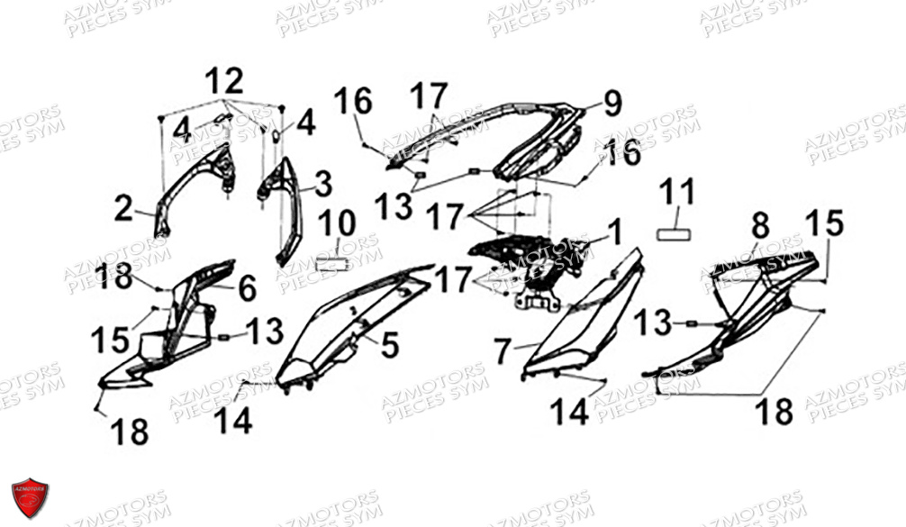 CARENAGES ARRIERE SYM CRUISYM A 300 2024