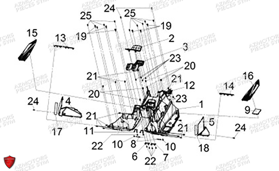 Carenages Plancher SYM Pièces CRUISYM A 300 (LV30W4-EU) - 2024