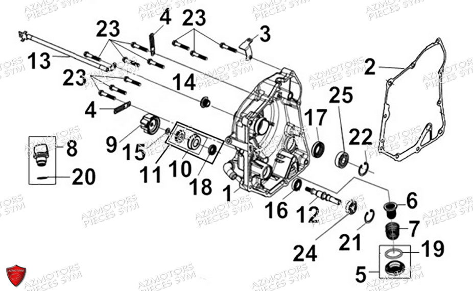 Carter Droit Pompe A Eau SYM Pièces CRUISYM A 300 (LV30W4-EU) - 2024