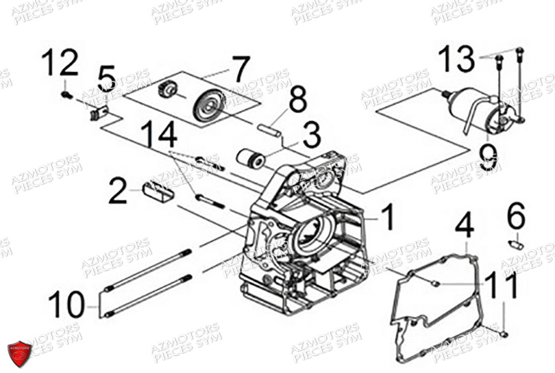 Carter Moteur Droit SYM Pièces CRUISYM A 300 (LV30W4-EU) - 2024