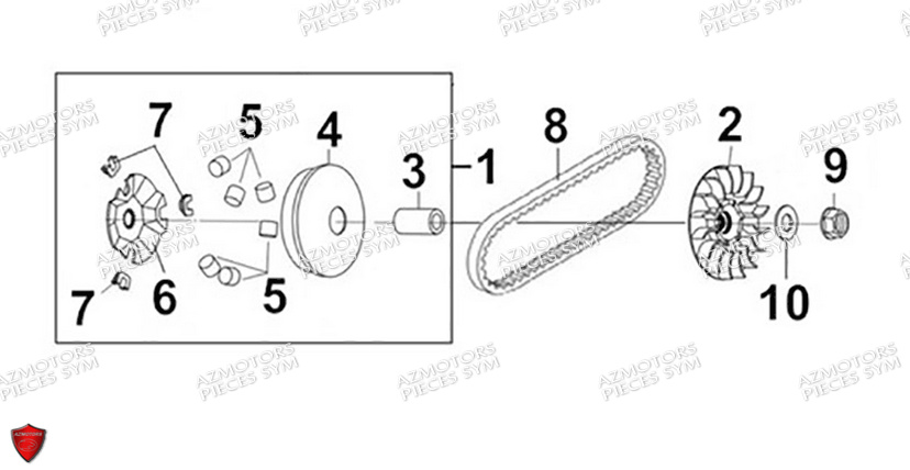 COURROIE VARIATEUR SYM CRUISYM A 300 2024