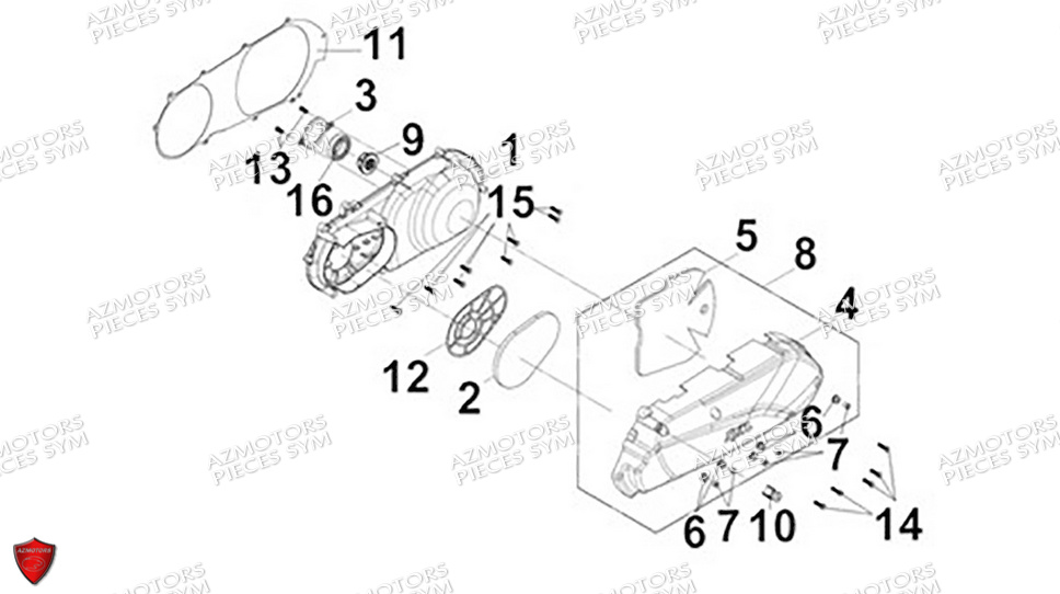 Couvercle De Carter De Transmission SYM Pièces CRUISYM A 300 (LV30W4-EU) - 2024