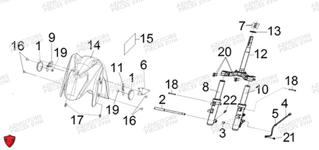 Garde Boue Avant Fourche SYM Pièces CRUISYM A 300 (LV30W4-EU) - 2024