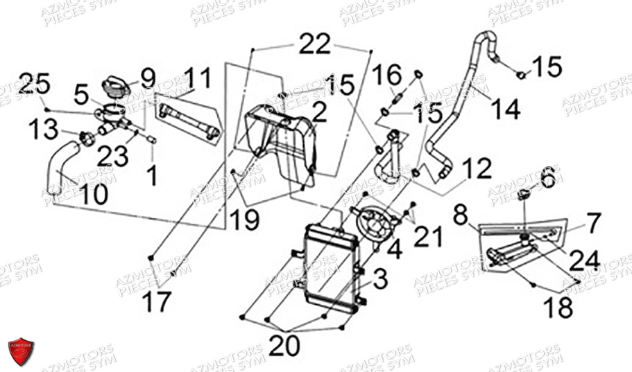 RADIATEUR SYM CRUISYM A 300 2024