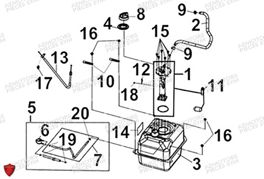 Reservoir A Carburant SYM Pièces CRUISYM A 300 (LV30W4-EU) - 2024