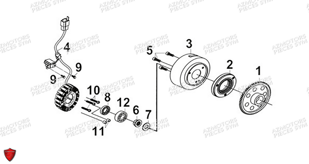 Rotor Stator SYM Pièces CRUISYM A 300 (LV30W4-EU) - 2024