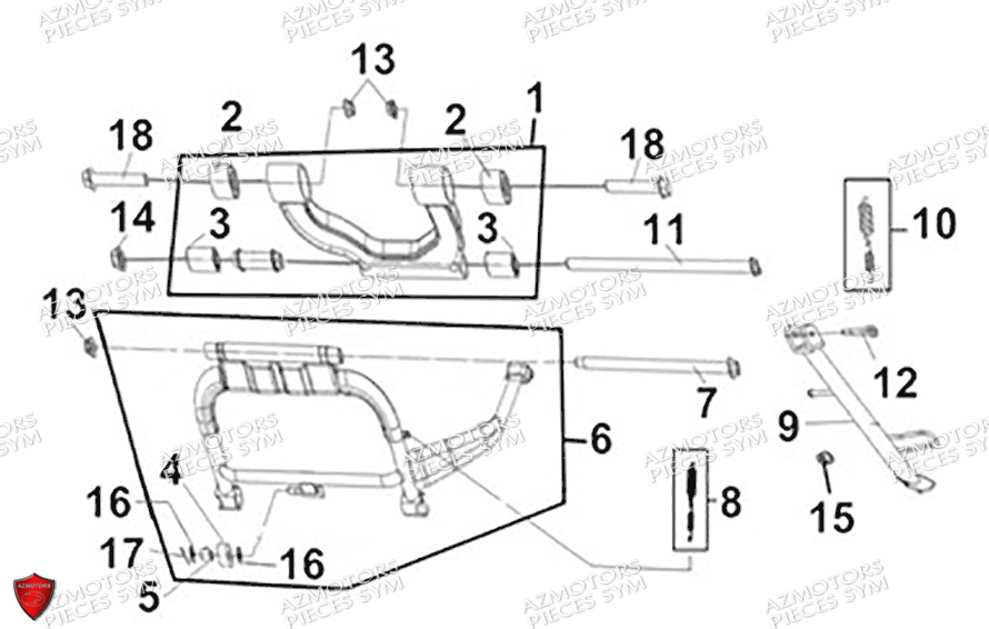 SUPPORT MOTEUR SYM CRUISYM A 300 2024