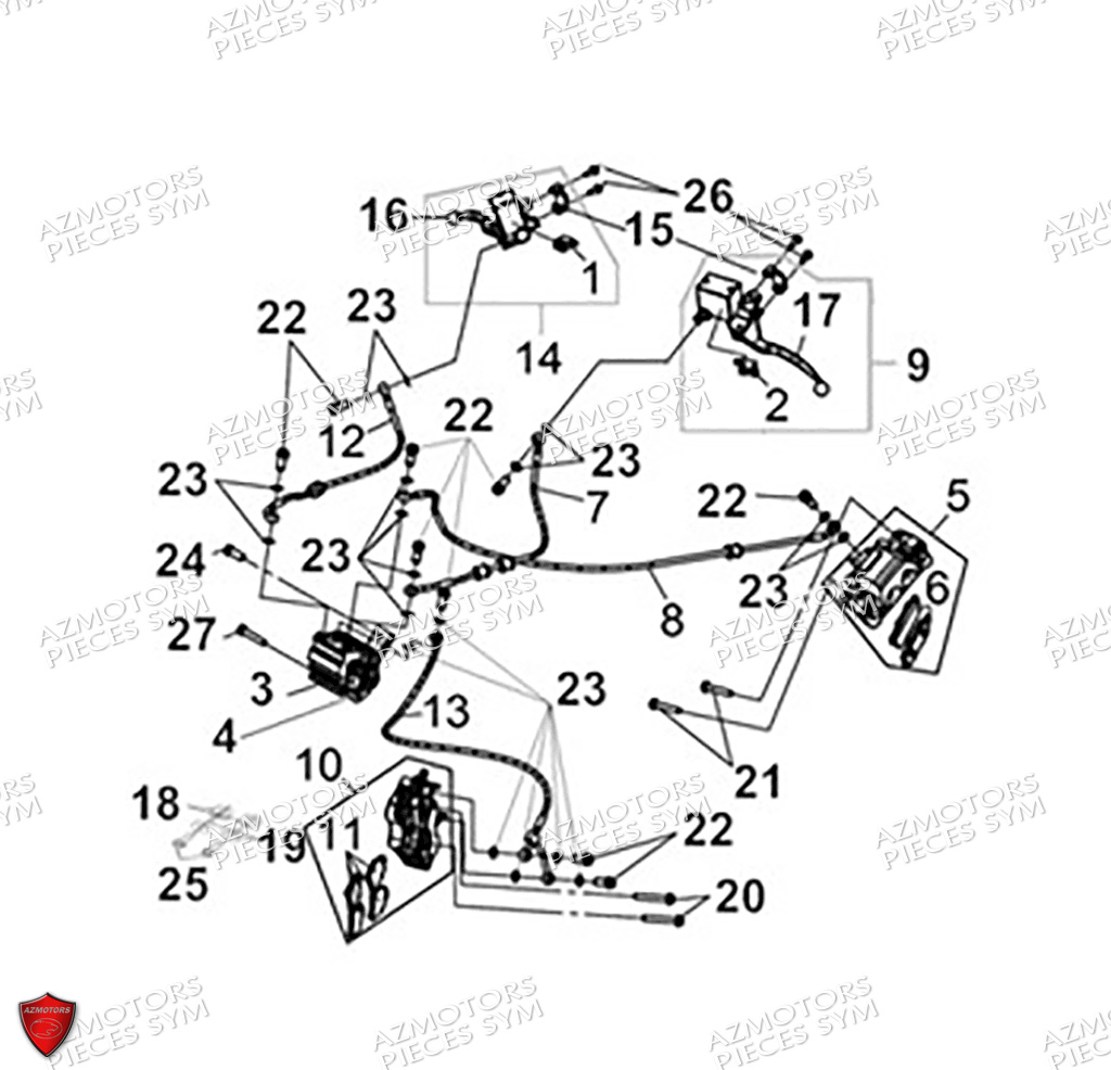 SYSTEME DE FREINAGE SYM CRUISYM A 300 2024