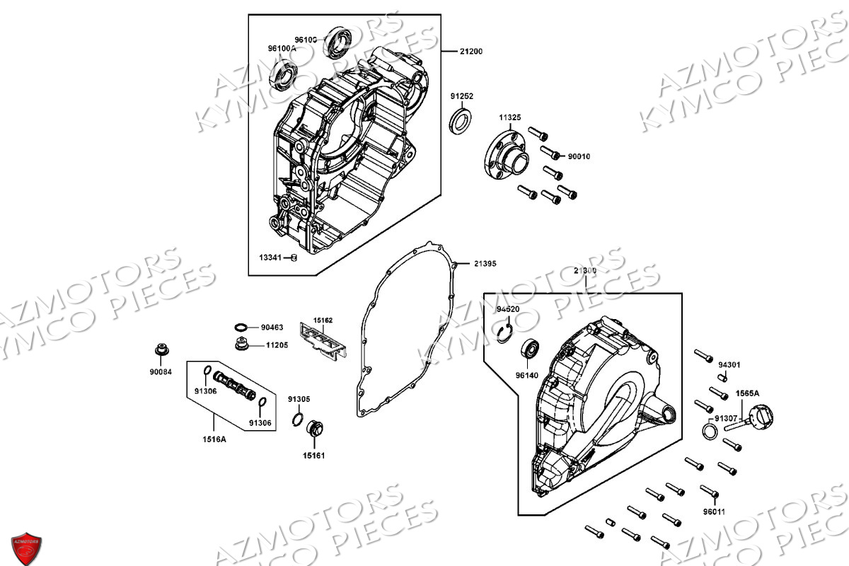 Carter De Transmission Gauche KYMCO Pièces Scooter CV3 550 4T EURO5 (SBA1CC)