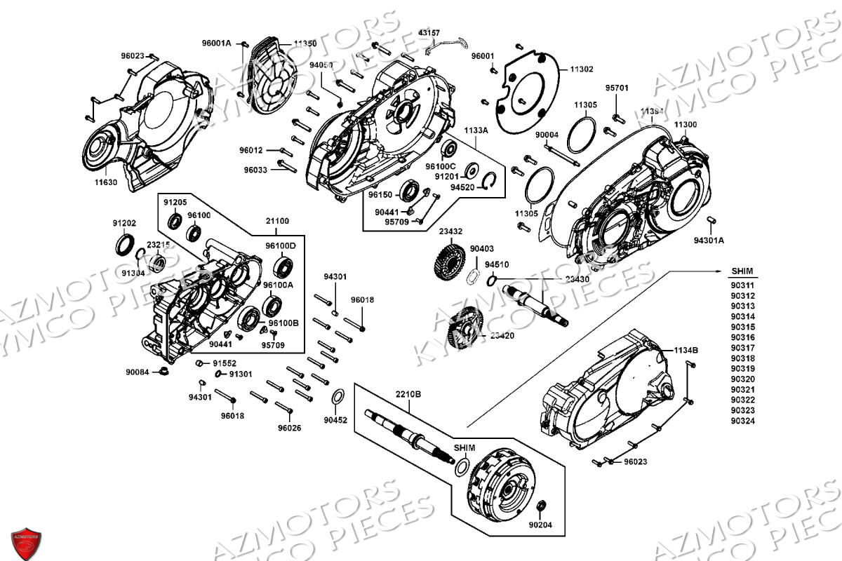 CARTER DROIT EMBRAYAGE KYMCO CV3 4T 550 EURO5 2024