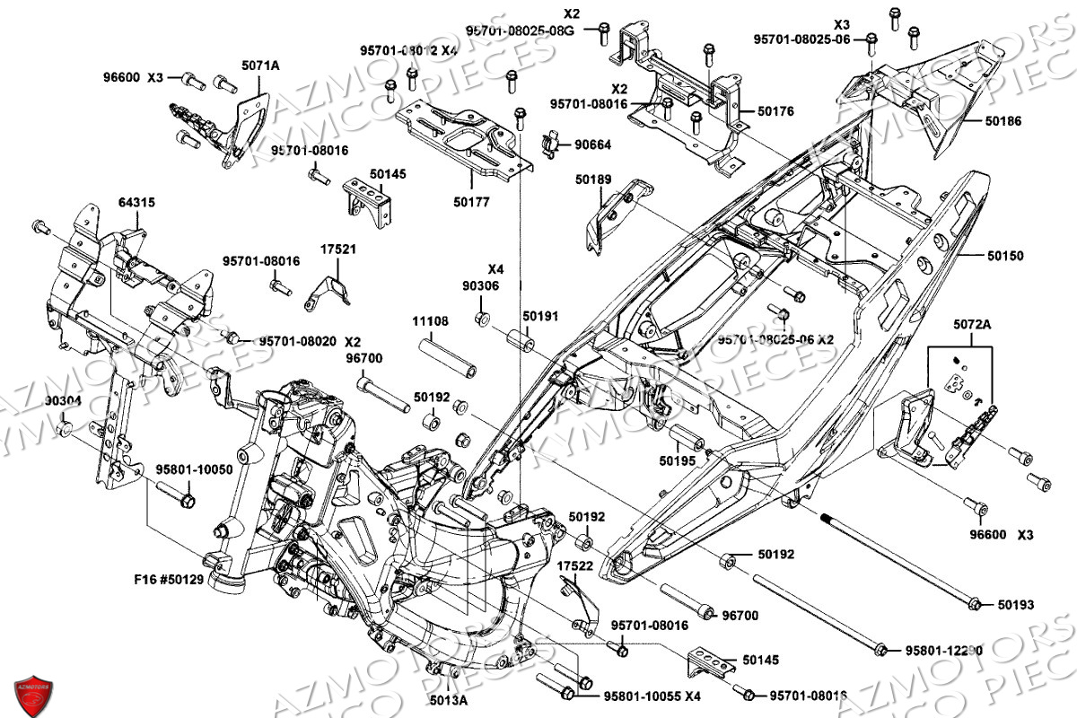 Chassis KYMCO Pièces Scooter CV3 550 4T EURO5 (SBA1CC)