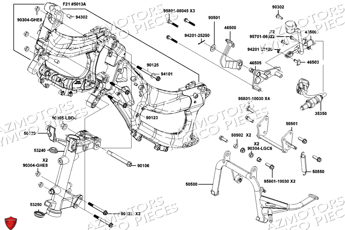 Chassis Avant Bequilles KYMCO Pièces Scooter CV3 550 4T EURO5 (SBA1CC)