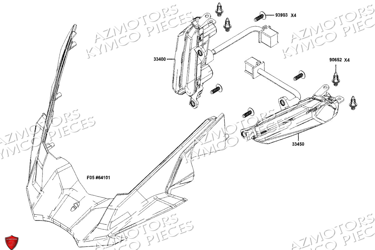 Clignotants KYMCO Pièces Scooter CV3 550 4T EURO5 (SBA1CC)