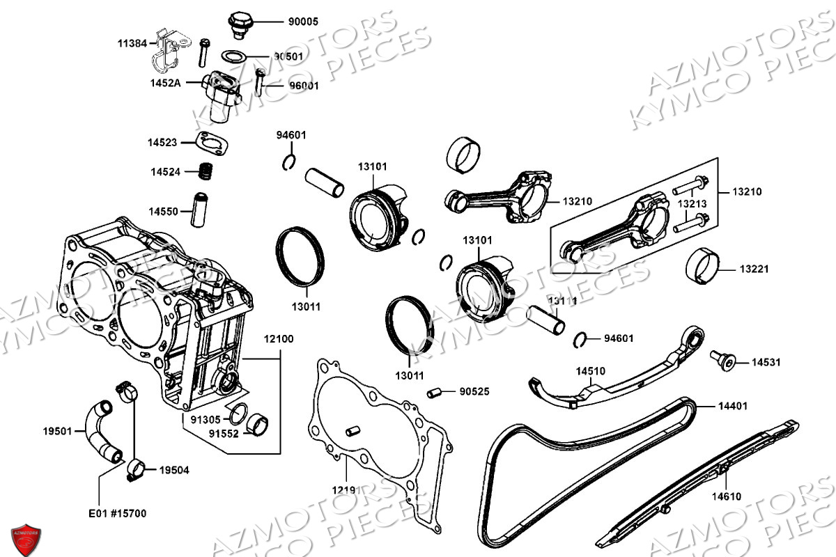 CYLINDRE PISTON KYMCO CV3 4T 550 EURO5 2024