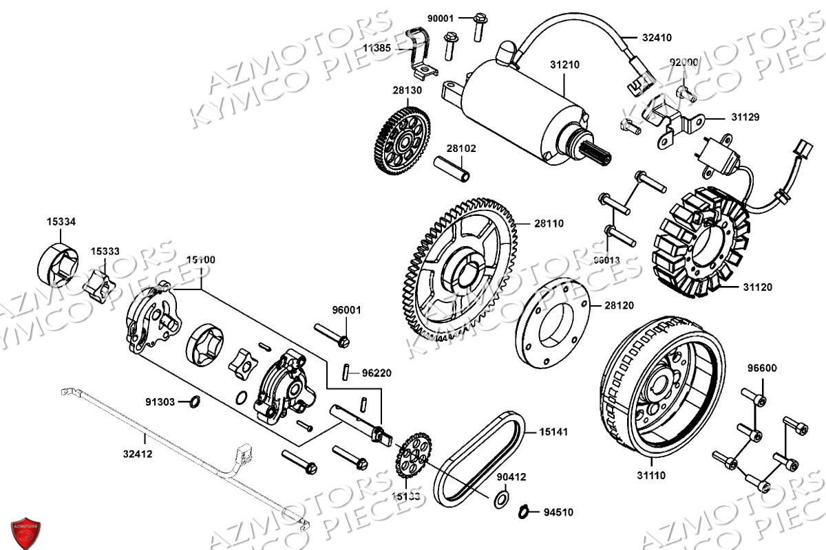 DEMARREUR ALLUMAGE KYMCO CV3 4T 550 EURO5 2024