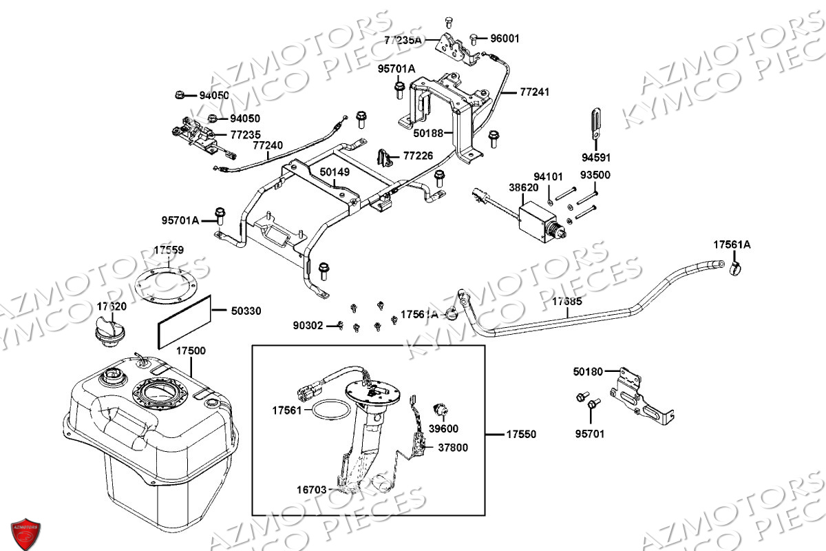 RESERVOIR A CARBURANT KYMCO CV3 4T 550 EURO5 2024