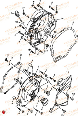 Caches Carters MASAI Pièces Moto DARK ROD 125cc