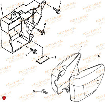 Carrosseries Laterales MASAI Pièces Moto DARK ROD 125cc