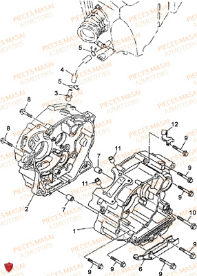 Carter Moteur MASAI Pièces Moto DARK ROD 125cc