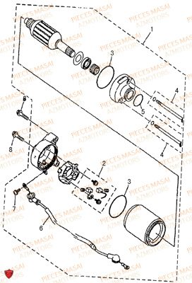 Demarreur MASAI Pièces Moto DARK ROD 125cc