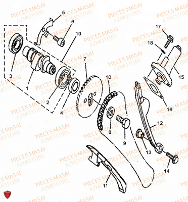 Distribution MASAI Pièces Moto DARK ROD 125cc