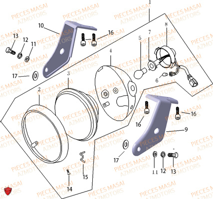 Eclairage Avant MASAI Pièces Moto DARK ROD 125cc