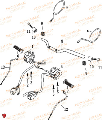 Guidon MASAI Pièces Moto DARK ROD 125cc