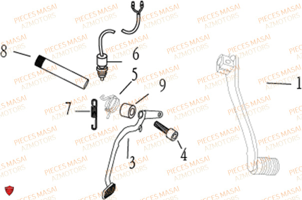 PEDALE FREIN MASAI DARK ROD 125