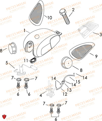 Reservoir MASAI Pièces Moto DARK ROD 125cc