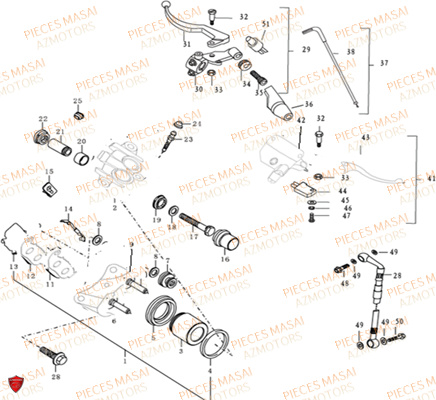 Systeme De Frein MASAI Pièces Moto DARK ROD 125cc