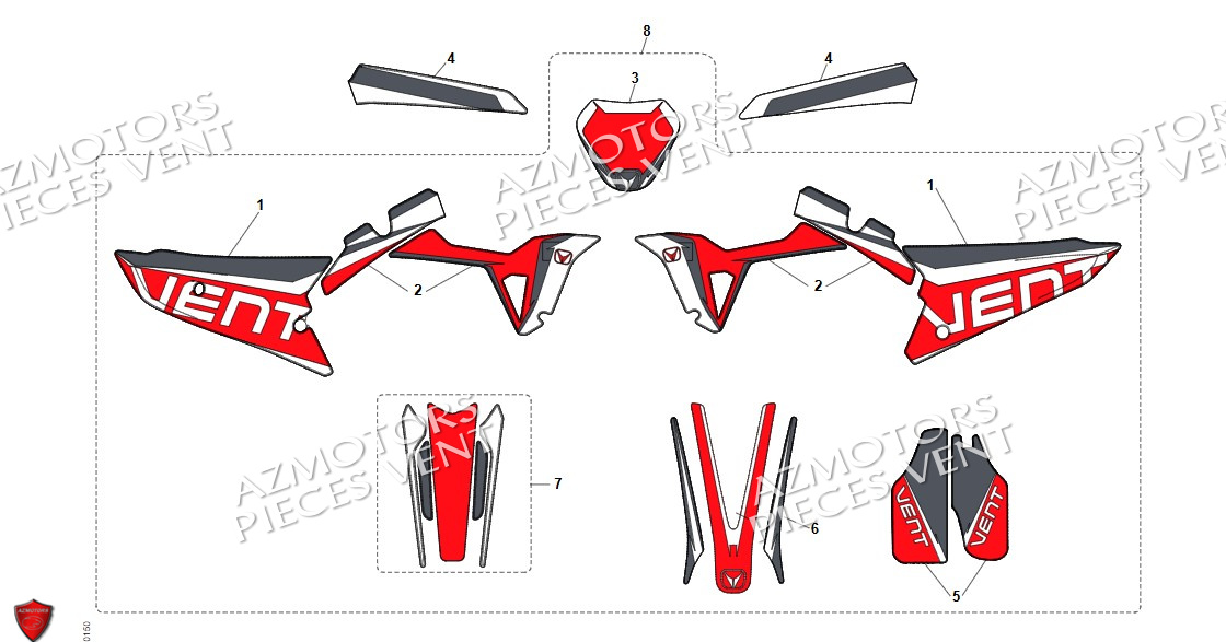 Adhesifs VENT Pièces Vent Motard DERAPAGE 50cc - 2024