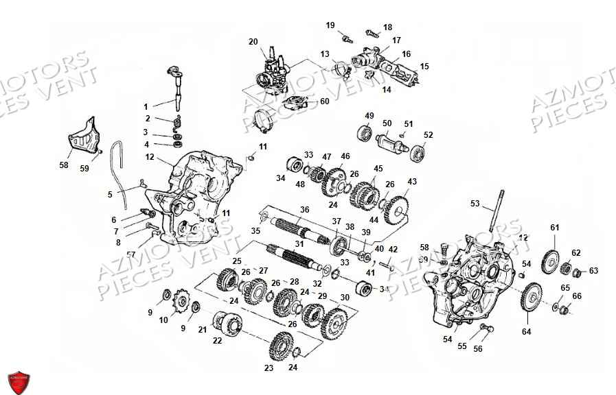 CARTER MOTEUR BOITE DE VITESSES VENT DERAPAGE 50 2024