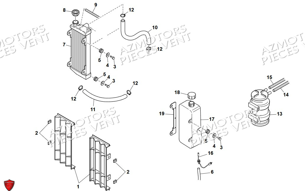 Radiateur VENT Pièces Vent Motard DERAPAGE 50cc - 2024