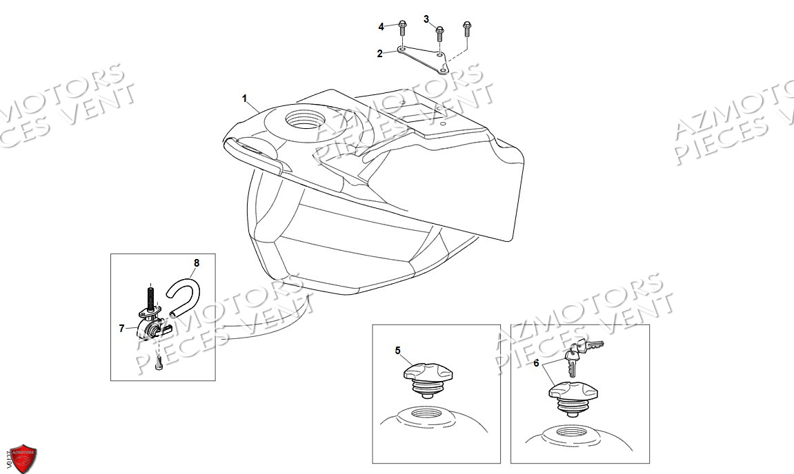 Reservoir VENT Pièces Vent Motard DERAPAGE 50cc - 2024