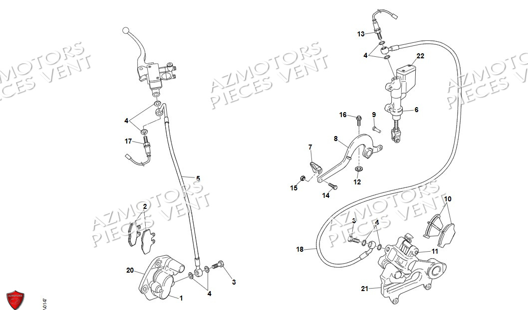 Systeme De Freinage VENT Pièces Vent Motard DERAPAGE 50cc - 2024