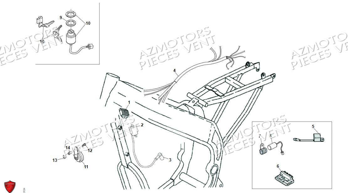 Systeme Electrique VENT Pièces Vent Motard DERAPAGE 50cc - 2024