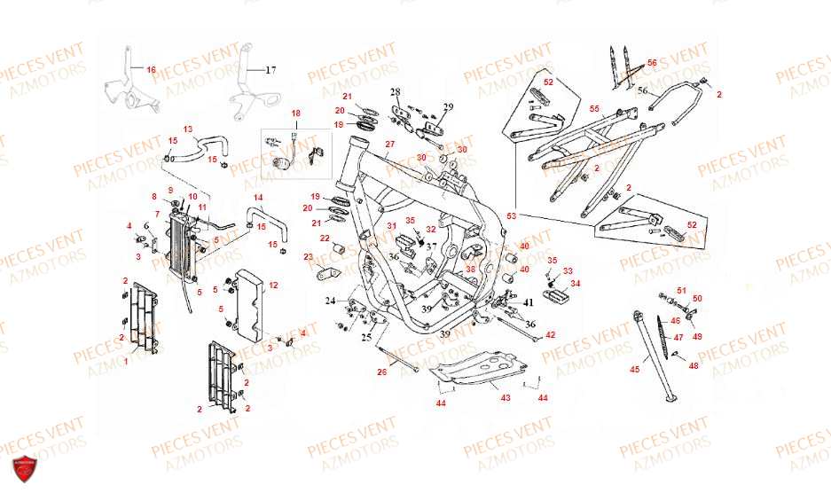 Chassis VENT Pièces VENT DERAPAGE 125 4T 2018 (STANDARD)