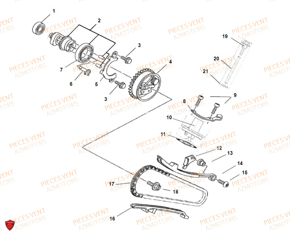 Distribution VENT Pièces VENT DERAPAGE 125 4T 2018 (STANDARD)