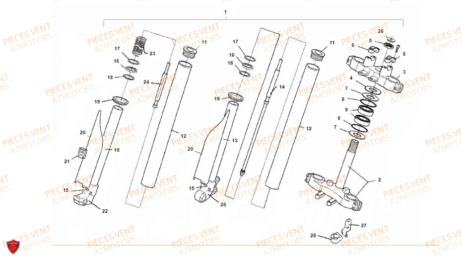 FOURCHE pour DERAPAGE 125CC 2018