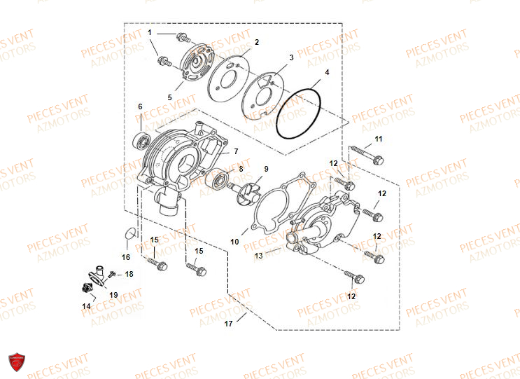 Pompe A Eau VENT Pièces VENT DERAPAGE 125 4T 2018 (STANDARD)