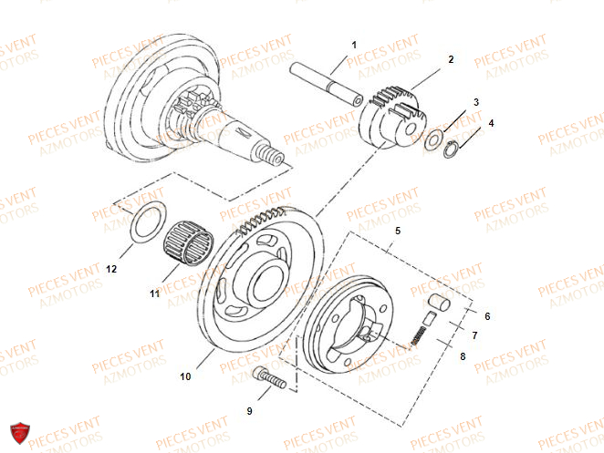 Roue Libre VENT Pièces VENT DERAPAGE 125 4T 2018 (STANDARD)