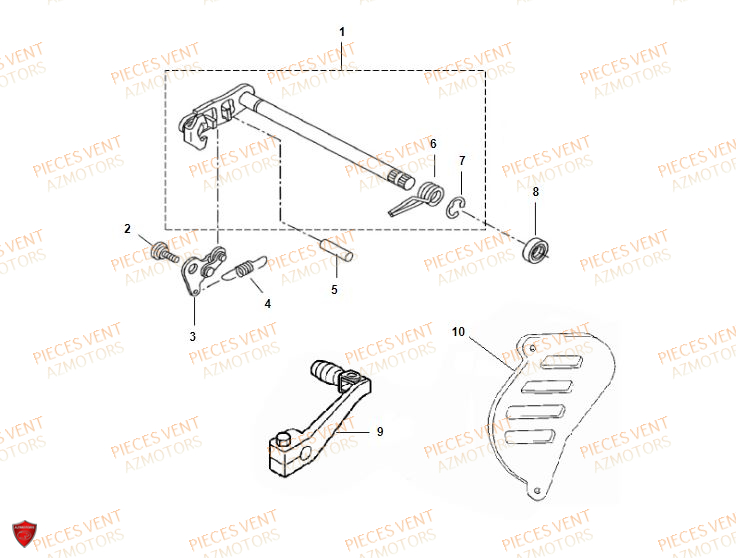 Selecteur De Vitesses VENT Pièces VENT DERAPAGE 125 4T 2018 (STANDARD)