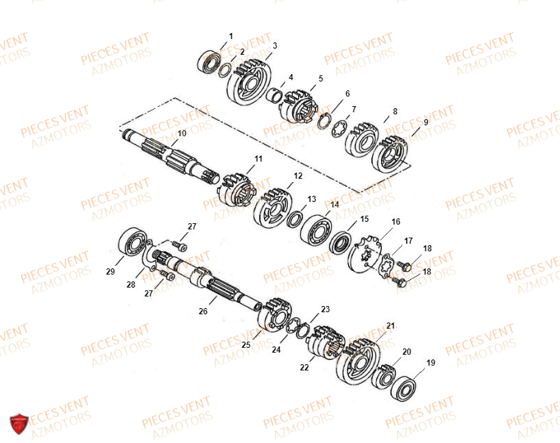 Transmission VENT Pièces VENT DERAPAGE 125 4T 2018 (STANDARD)