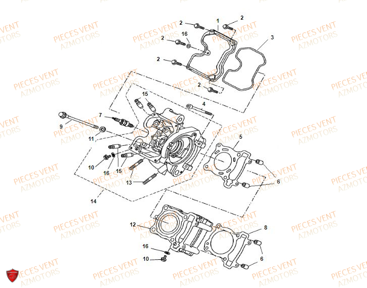 Cylindre VENT Pièces VENT DERAPAGE 125 4T 2019 (STANDARD)