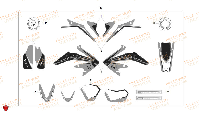 Decors VENT Pièces VENT DERAPAGE 125 4T 2019 (STANDARD)