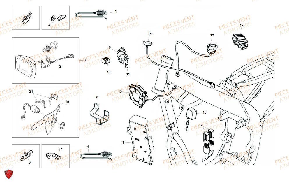 Equipement Electrique 1 VENT Pièces VENT DERAPAGE 125 4T 2019 (STANDARD)