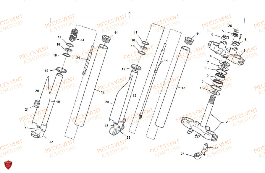 FOURCHE pour DERAPAGE 125CC 2019