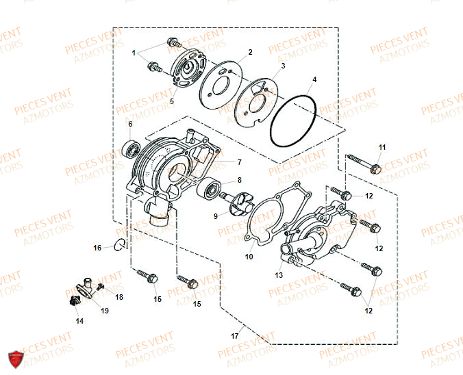 Pompe A Eau VENT Pièces VENT DERAPAGE 125 4T 2019 (STANDARD)