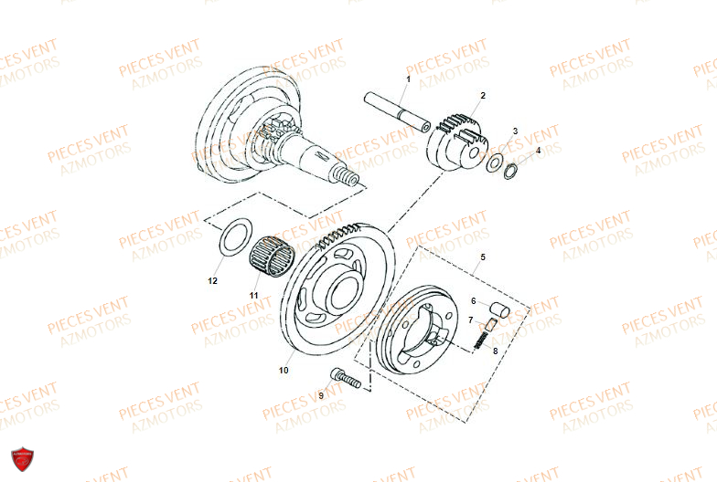 Roue Libre VENT Pièces VENT DERAPAGE 125 4T 2019 (STANDARD)